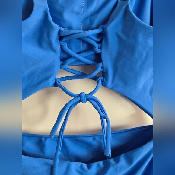 Cupshe One-Piece Monokini Swimsuit Sz S Blue New w/o tags - Picture 3 of 7